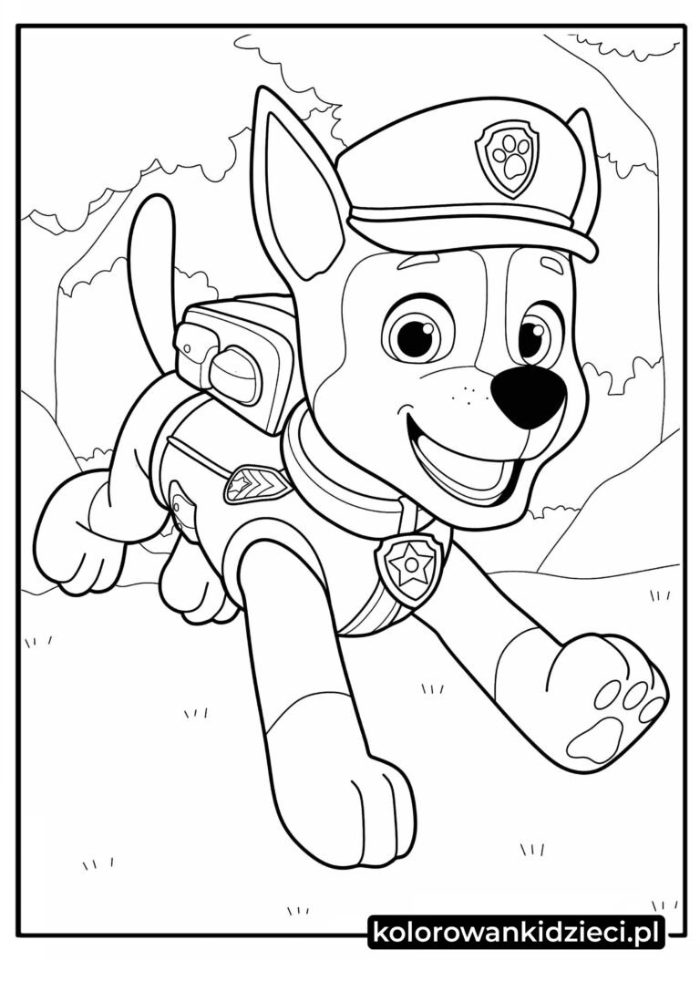 Kolorowanki z policyjnym Psi Patrol chase