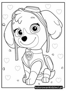 Proste kolorowanka Skye z Psi Patrol
