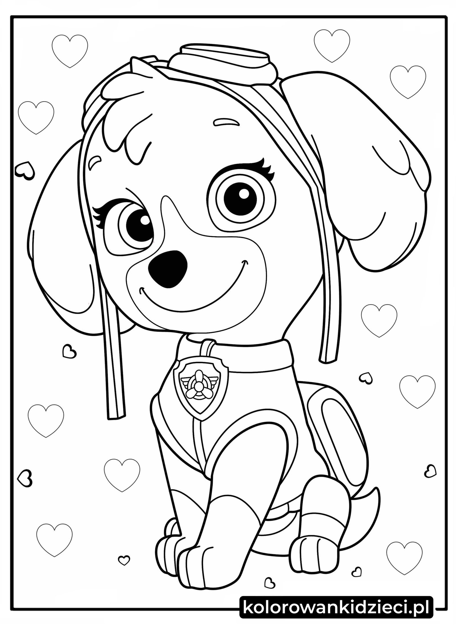Proste kolorowanka Skye z Psi Patrol