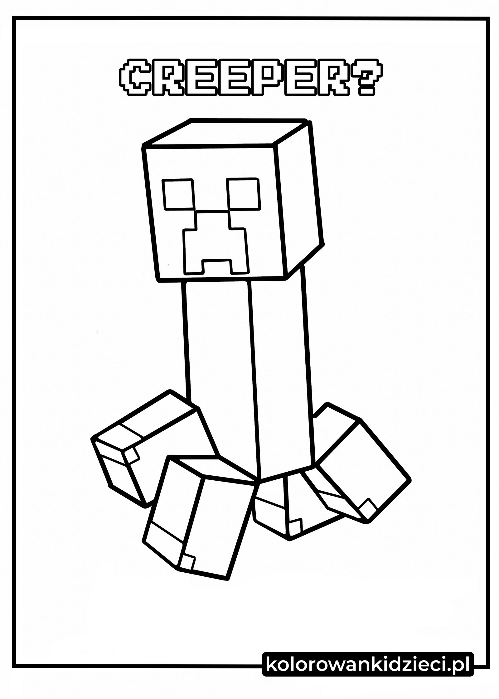 Kolorowanka do druku Minecraft Creeper Creeper kolorowanka z gry Minecraft