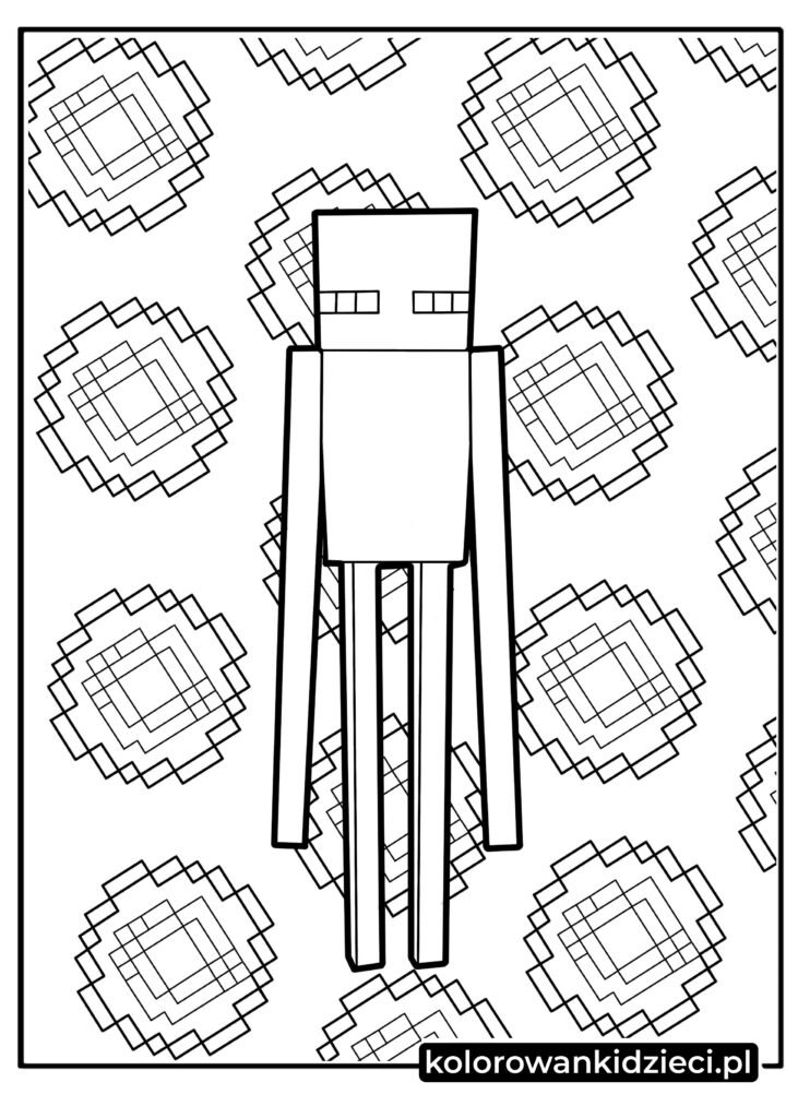 Enderman Minecraft kolorowanka