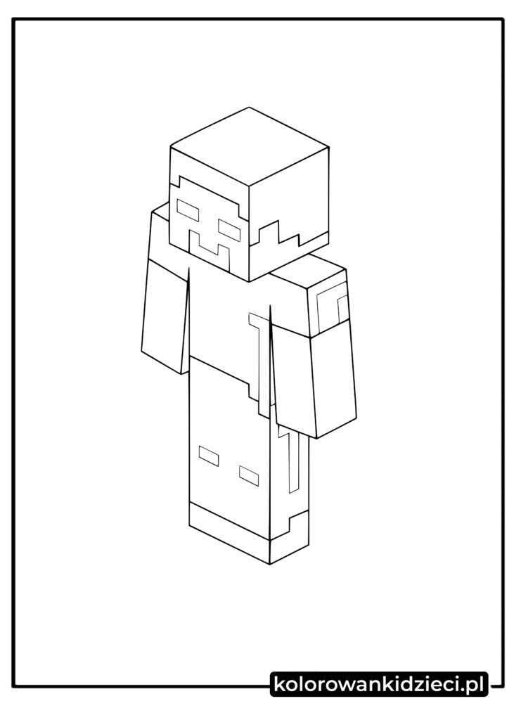 herobrine minecraft kolorowanka