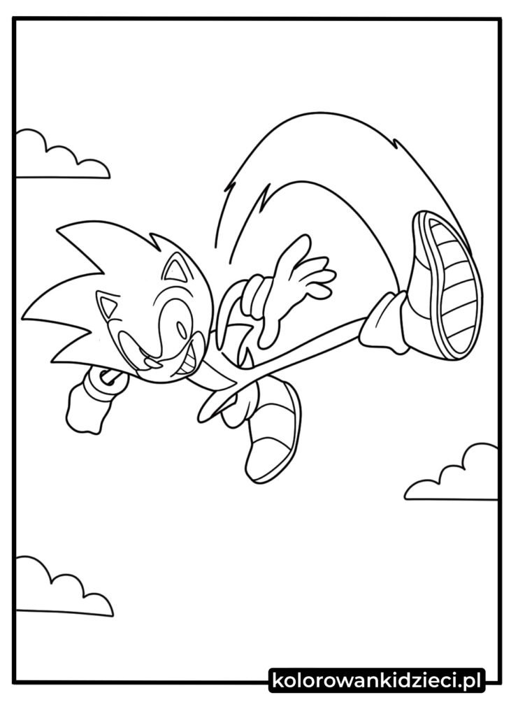 Sonic kolorowanki do druku Fajny ruch Sonic