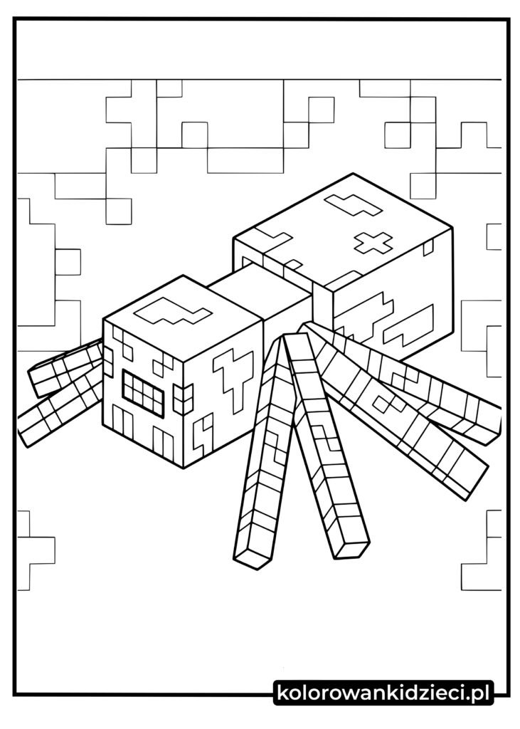 Pająk Minecraft kolorowanka
