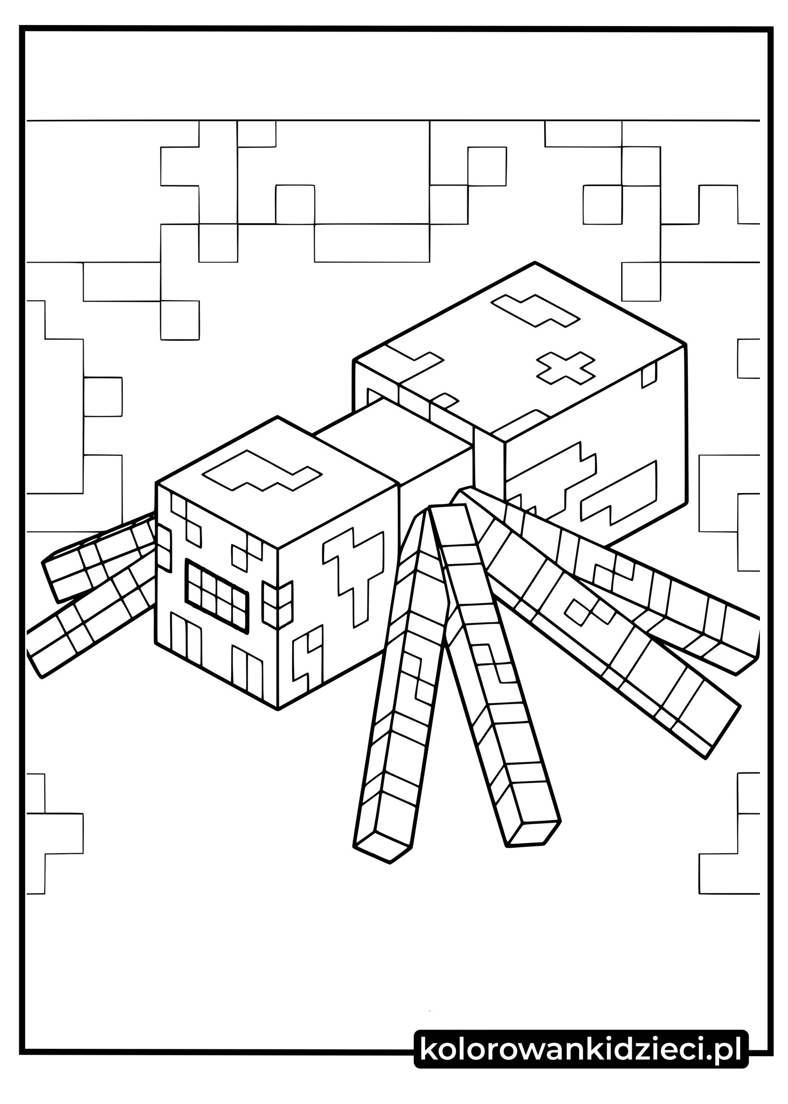Pająk Minecraft kolorowanka